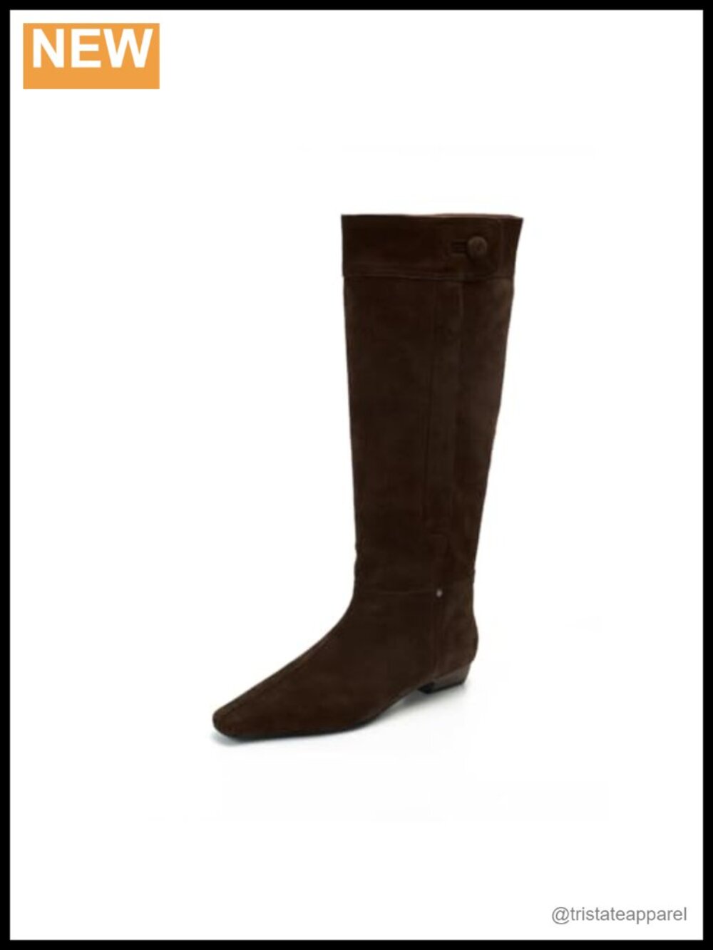 Nubuck Genuine Leather Knee High Boots Women's Low Heel Wide Calf